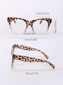 Fashionable Large Frame Glasses With & Plano Lens - Coffee Brown - View 3