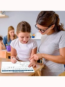 1pc 9x12 Inches Digital Learning Dry Erase Whiteboard With 1 Eraser, Double Sided Reusable Board, Suitable For School And Home Use - White - View 3