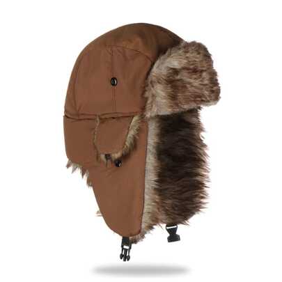 1頂男女款獵人帽烏沙卡暖和的冬季毛皮耳瓣滑雪帽
