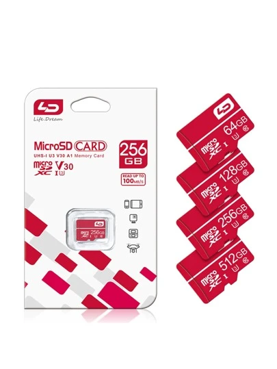  LD micro SD 卡記憶卡 A1 Class10 UHS-I Micro SD 卡 V30 U3 TF 32 GB64GB 128GB 256GB 512GB 適用於相機智慧型手機遊戲 RED