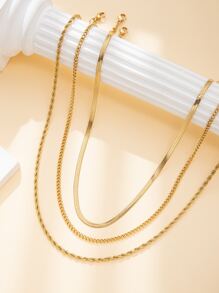 stks/set 14-karaats vergulde waterdichte, aanslagbestendige roestvrijstalen visgraatketting voor dames, sierlijke gouden ketting en eenvoudige gelaagde gouden ketting - gouden sieradencadeauset voor dames