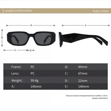 Gafas De Moda Para Mujer En La Calle - Negro - Ver 3