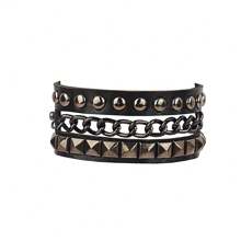 Set de 2 brazaletes tipo muñequera caliente, pulsera tipo brazalete gótico, punk, con picos, remaches y tachuelas para mujeres y hombres, accesorios de joyería unisex para cosplay y rock