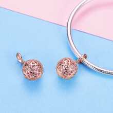 1入組真925純銀花幾何籠子吊墜適合原始手鍊手鐲DIY首飾類