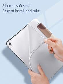 可愛的心形和粽子形狀圖案矽膠平板電腦殼,帶筆槽,防摔,自動睡眠/喚醒功能,兼容三星和ipad - 彩色 - 查看 3