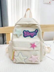 con dibujos animados niños Mochila con con patrón de estrella , dulce con ligero , Bolsa para la escuela para niñas - Blanco - Ver 3