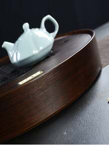 Large Capacity Water Storage Bamboo Tea Tray Round Tea Board Chinese Kung-Fu Tea Set Traditional vintage Bamboo Tea Tools