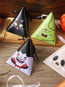 8入組萬聖節主題禮品包裝盒,三角幽靈和有趣表情 - 彩色 - 查看 2