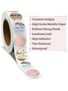 1 卷感谢您支持我的小企业花卉贴纸礼品包装密封标签剪贴簿文具贴纸，圣诞节 - 彩色 - 查看 6