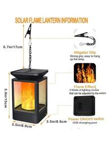2/4 包太阳能灯笼悬挂式太阳能灯，3 种模式防水悬挂灯笼户外灯闪烁火焰露营灯笼装饰帐篷花园露台小径，圣诞节万圣节装饰 - 彩色 - 查看 4