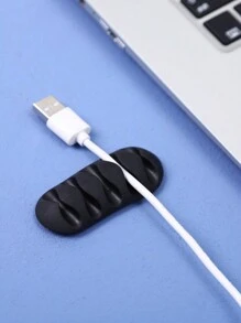 5pcs/set 5 Hole Cable Fixer & Organizer For Data Cables - Black - View 4