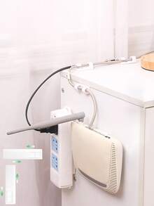 20pcs Self-Adhesive Cable Clips For Wall Cable Organizer System And Data Cords Fixed Clips For Network Cable Management - White - View 4