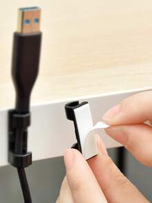 20pcs Self-Adhesive Cable Clips For Wall Cable Organizer System And Data Cords Fixed Clips For Network Cable Management - White - View 8