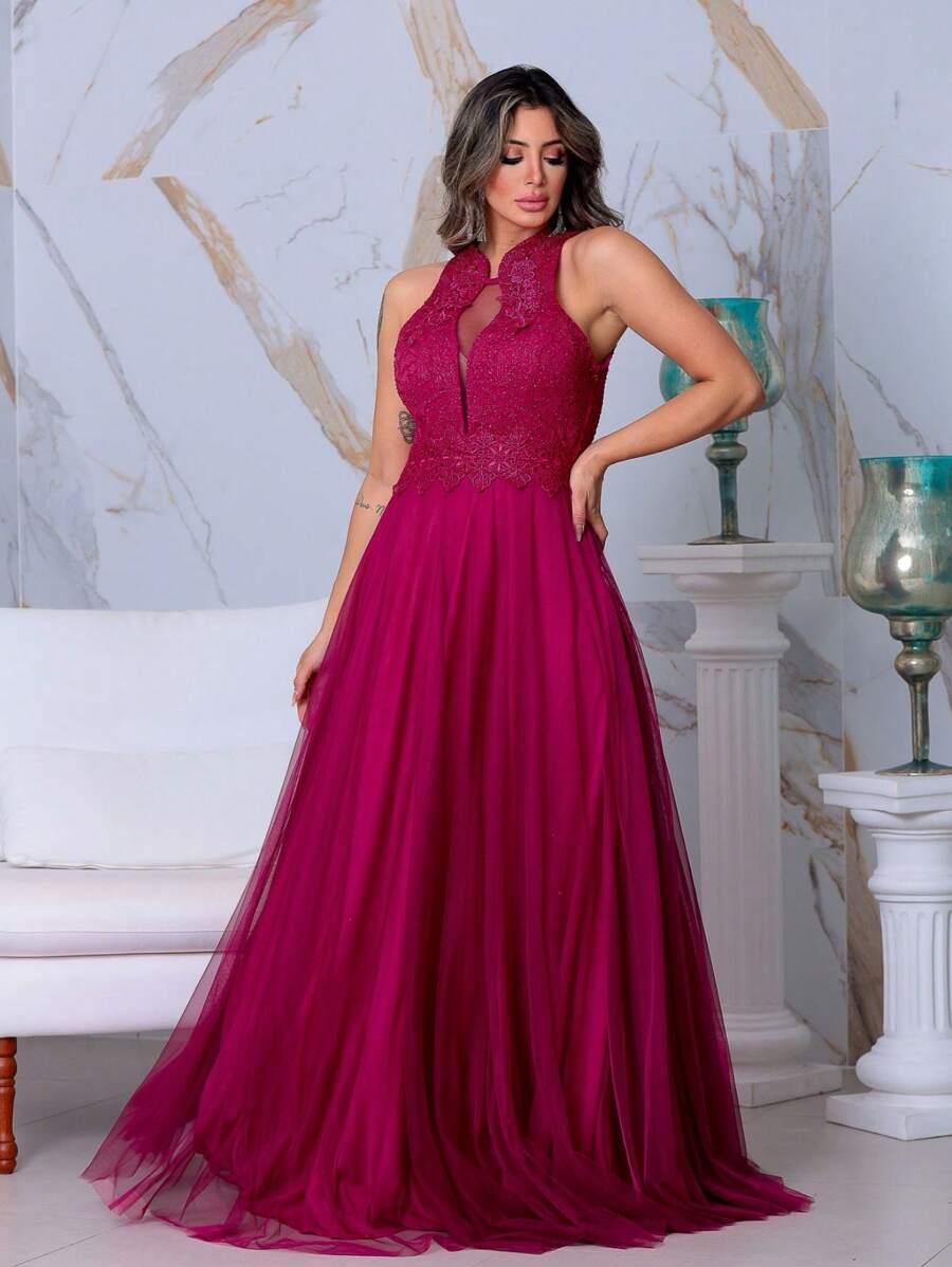Grife Velasco Women Prom & Evening Dresses - Màu Hoa hồng đỏ - Xem 1