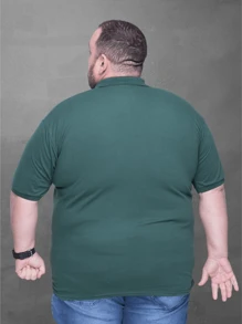 Men Plus Size Polo Shirts - xanh quân đội - Xem 2