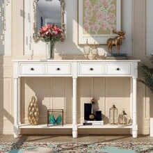 Nestfair Console Table with Drawers and Shelf