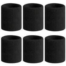 6er Pack Schweißbänder für das Handgelenk, Tennisbänder, absorbierende Schweißbänder für Fußball, Basketball, Laufen, Sportarten und Fitness-Training, Fitness Handgelenkbänder Zubehör