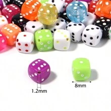 50入組/包亞克力骰子形狀珠子DIY方形手工製作串珠材料適用於製作鑰匙圈,項鍊,手環 - 12mm - 查看 5