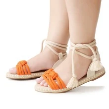 Women Flat Sandals - 橘色 - 查看 1