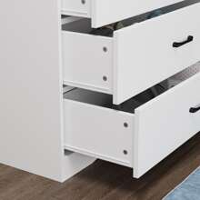Small Modern Wood Nursery Storage Dresser Chest with Wide Table Top & 3 Drawers, Wide Storage Space Functional Organizer