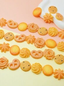 12个随机仿真迷你食物烘焙饼干娃娃屋厨房饰品DIY树脂配件，可用于耳环、发饰、发夹、手机壳装饰DIY珠宝制作个性化礼物节日 - 彩色 - 查看 6