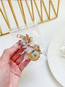 50/30/20/10 peças Sacos de Jóias de PVC, Brincos Anti-Oxidação, Brincos de Pino, Caixa de Jóias para Colar, Bolsa de Armazenamento Selada Portátil para Viagem