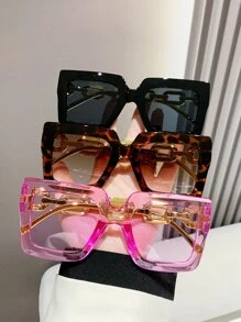 3 perechi de ochelari decorativi din plastic, stil boem, pătrați retro, la modă, accesorii de plajă unisex pentru femei, ochelari de soare, elemente de bază, ținute de toamnă și iarnă pentru femei, haine, cadouri casual de afaceri, lanț pentru vacanță de vară la plajă, în aer liber, călătorii