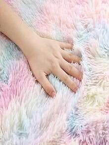 1pc Tie Dye Plush Thảm, Thảm trải sàn Polyester hiện đại cho gia đình - Nhiều màu - Xem 8