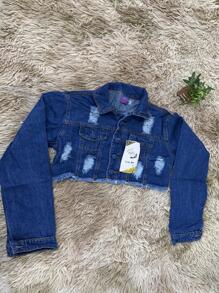 Women Denim Jackets & Coats - 霧霾藍 - 查看 1
