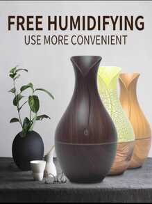 Ultrasonic Aroma Humidifier Wood Type Finish 7 Colors Of LED Lights - Chocolate Brown - View 3