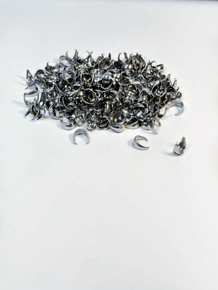 100入組加厚紋理質感不銹鋼葫蘆扣裝飾吊墜扣DIY首飾配件