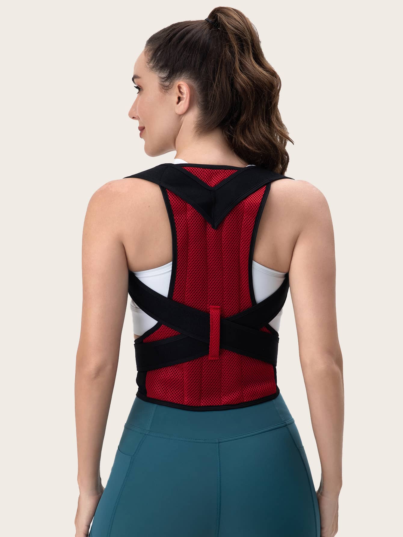 Cinturón de aptitud física trasero soporte - Rojo - Ver 1