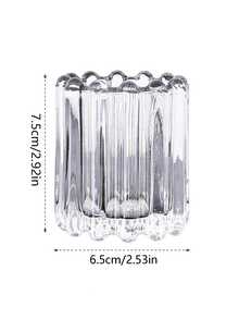 1 Pieza Tubo De Almacenamiento De Vidrio Pequeño Para Pinceles De Maquillaje - transparente - Ver 5