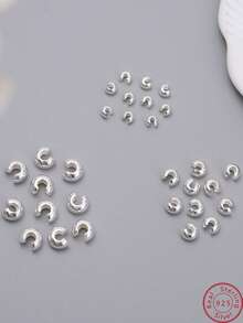 10件套多功能925纯银C形绕线新月形定位装饰DIY手链项链配件，适合作为生日礼物、节日礼物和日常礼物，也可用于搭配和制作朋友的手链。 - 銀色 - 查看 1