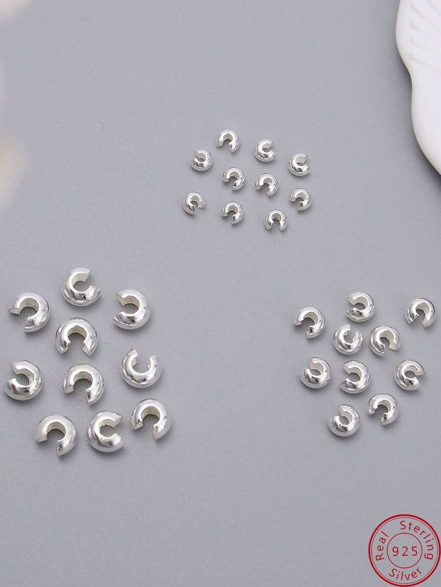 10件套多功能925纯银C形绕线新月形定位装饰DIY手链项链配件，适合作为生日礼物、节日礼物和日常礼物，也可用于搭配和制作朋友的手链。 - 銀色 - 查看 1