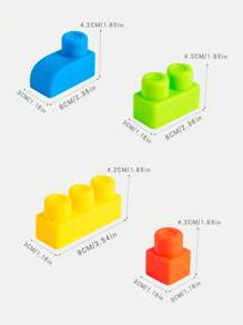 1pack 16pcs Multicolor Soft Rubber Building Blocks (With Stickers) , Early Educational Bath Toys For Children , Suitable For Boys And Girls Room Decoration ,Educational Toys ,Building Blocks ,Blocks For Kids,Construction Toys,Toys For Boys,Block Toys