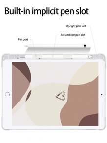 可愛的心形和粽子形狀圖案矽膠平板電腦殼,帶筆槽,防摔,自動睡眠/喚醒功能,兼容三星和ipad - 彩色 - 查看 4