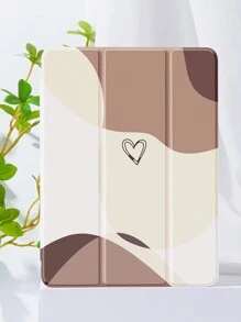 可愛的心形和粽子形狀圖案矽膠平板電腦殼,帶筆槽,防摔,自動睡眠/喚醒功能,兼容三星和ipad - 彩色 - 查看 1