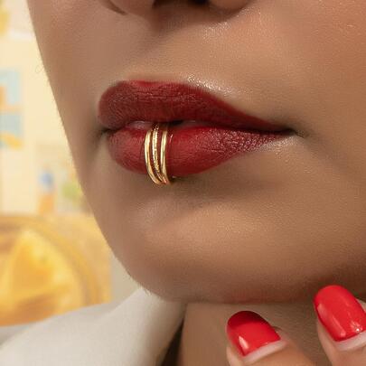 1 Miếng Tối giản Kim loại Dây điện Vòng môi