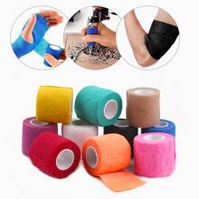 6 件装混色一次性绷带纹身运动绷带自粘弹性绷带胶带纹身永久化妆配件 - 彩色 - 查看 1