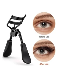 Portable Eyelash Curler With Silicone Pads, 1pc Stainless Steel Black Comfort Grip Lash Curler With 10 Extra Silicone Replacement Pads, Achieve Perfect Curls In 5 Seconds, Long-Lasting And Non-Damaging Lash-Lifting, Enlarges Eye Shape, Eyelash Curler Suitable For All Eye Types, Makeup Tools Suitable For Women And Girls,Makeup,Cheap,Room Decor,Vanity,Travel,Bedroom,Makeup Accessories,Cheap,Stocking Stuffers,Makeup,Makeup Tools,Cheap Stuff,Gifts,Gifts For Women,Christmas Gifts - Black - View 2