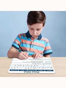 1pc 9x12 Inches Digital Learning Dry Erase Whiteboard With 1 Eraser, Double Sided Reusable Board, Suitable For School And Home Use - White - View 4