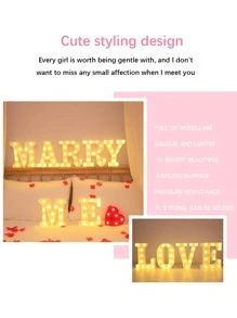 1pc LED Letter Light A-Z 26 Letters 0-9 Arabic Numerals, Red Heart, Pink Heart, Suitable For Birthday Party Decoration, Wedding Decoration, Decoration, Gift Decoration, Party Decoration Outdoor Lights Fairy Lights Christmas Decoration,Christmas Lights,Fairy Lights