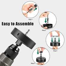 HYCHIKA Hole Saw Set With Case, 19 Pieces Hole Saw Bit With 3/4-5inch Saw Blades, 2 Mandrels,2 Drill Bits,1 Installation Plate,1 Hex Key, Hole Saw Kit For Soft Wood, Plywood, Drywall, PVC