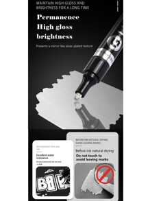 1入組電鍍筆,車觸碰塗料筆,鏡子金屬質感塗料筆,鉻合金記號筆 - 彩色 - 查看 7