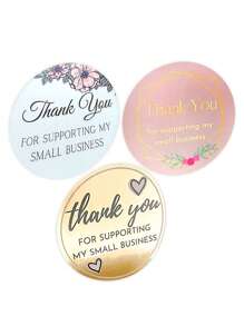 1 卷感谢您支持我的小企业花卉贴纸礼品包装密封标签剪贴簿文具贴纸，圣诞节 - 彩色 - 查看 5