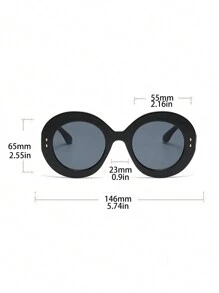 1副时尚女士超大圆形镜框眼镜，适合户外海滩和俱乐部派对，沙滩配饰，女士眼镜，基础款太阳镜，秋冬季女士服装，商务休闲装，冬季礼物