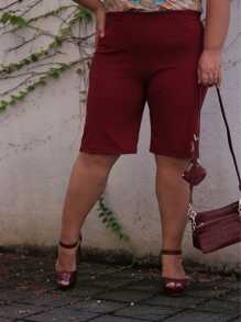 Plus Size Shorts - Burgundy - View 1