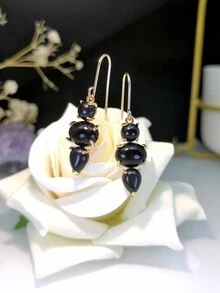 1pair Fashionable Elegant Colorful Resin Teardrop Earrings (Suitable For Women's Daily Wear) - Multicolor - View 5