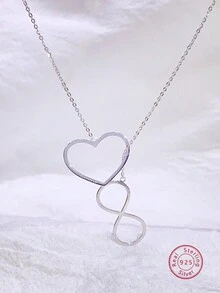 3入組925 銀&氧化鋯甜美風&耳環和項鏈套裝,完美適用於女性日常通勤或者簡約風首飾類穿著和送禮